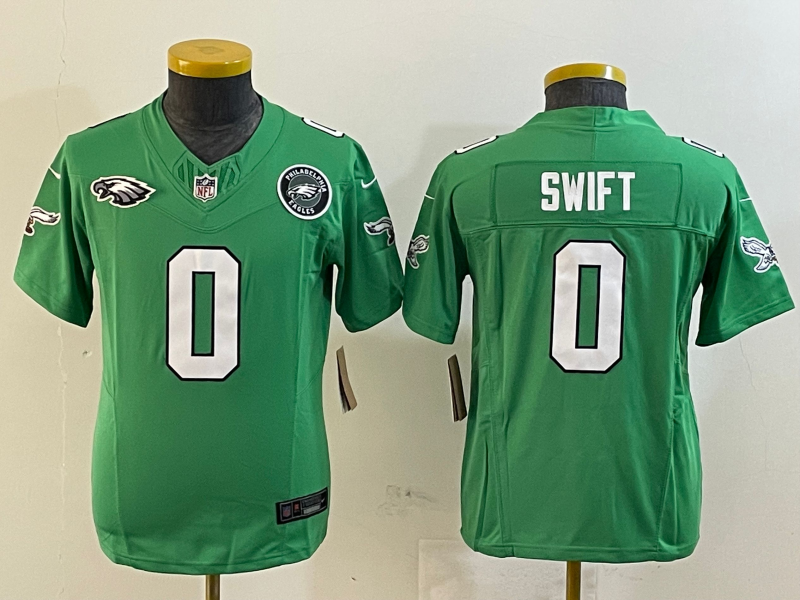 Youth 2025 Philadelphia Eagles #0 Swift green Nike NFL jersey style 5